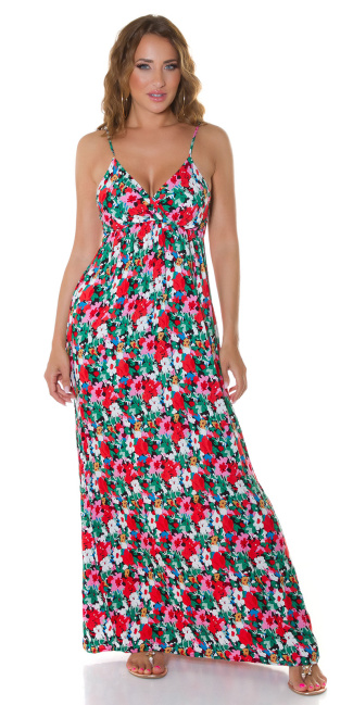 Trendy Summer Maxi dress with print Red